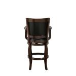 Brown Wood Faux Leather Jones Swivel Bar Stool