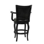 Black Wood Faux Leather Jones Swivel Bar Stool
