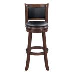 Walnut Wood Extra Tall Swivel Bar Stool