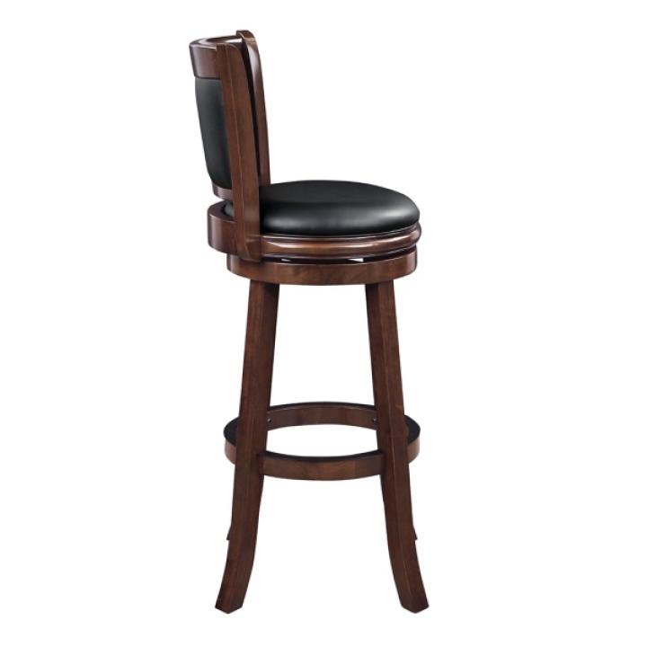 Walnut Wood Extra Tall Swivel Bar Stool