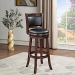 Walnut Wood Extra Tall Swivel Bar Stool