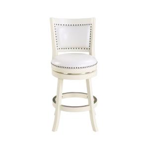 White Faux Leather Bristol Swivel Counter Stool