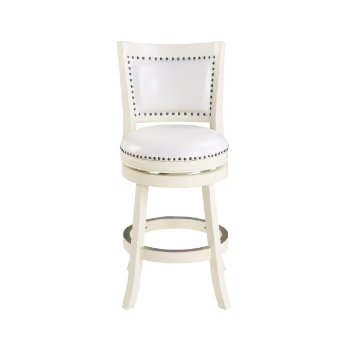 White Faux Leather Bristol Swivel Counter Stool