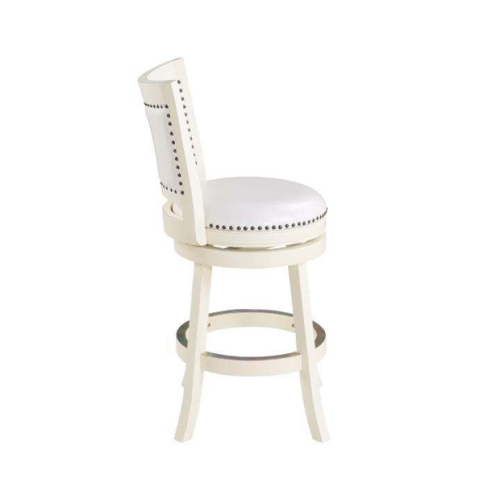 White Faux Leather Bristol Swivel Counter Stool