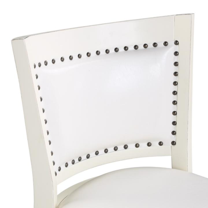 White Faux Leather Bristol Swivel Counter Stool