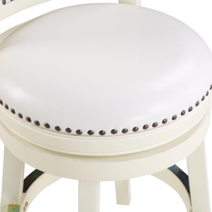 White Faux Leather Bristol Swivel Counter Stool