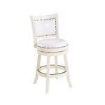 White Faux Leather Bristol Swivel Counter Stool