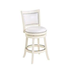 White Faux Leather Bristol Swivel Counter Stool