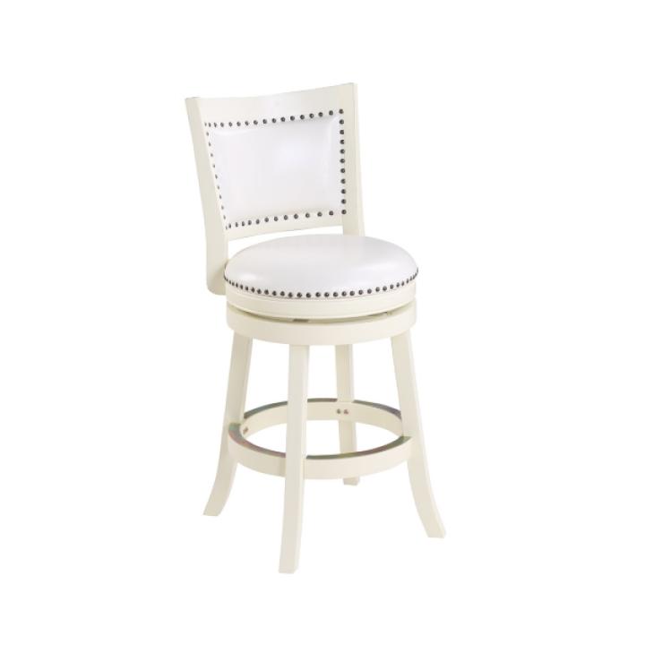 White Faux Leather Bristol Swivel Counter Stool