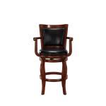 Cherry Wood Faux Leather Jones Swivel Bar Stool