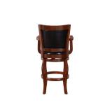 Cherry Wood Faux Leather Jones Swivel Bar Stool
