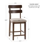Brown Wood Drury Counter Stools, Set of 2