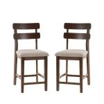 Brown Wood Drury Counter Stools, Set of 2