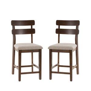 Brown Wood Drury Counter Stools, Set of 2