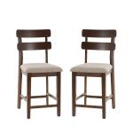 Brown Wood Drury Counter Stools, Set of 2