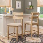 Natural Wood Drury Counter Stools, Set of 2