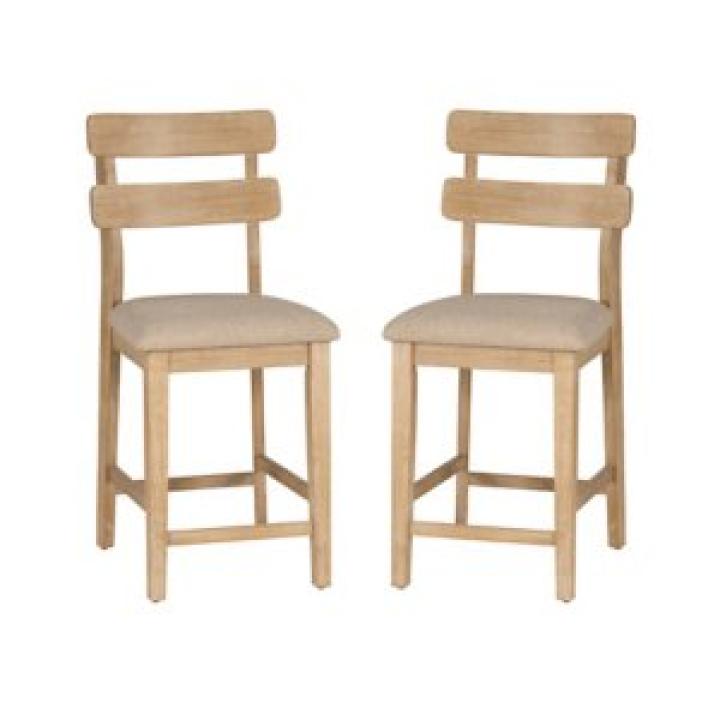 Natural Wood Drury Counter Stools, Set of 2
