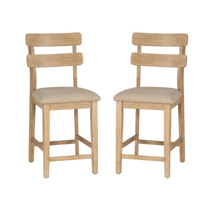 Natural Wood Drury Counter Stools, Set of 2