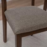 Brown Wood Slatted Back Dining Chairs, Set of 2