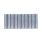 Blue Striped Upholstered Wood Seashell Bench