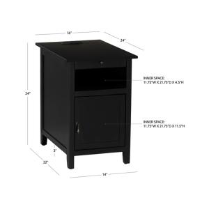 Black Wood Birkdale Charging End Table