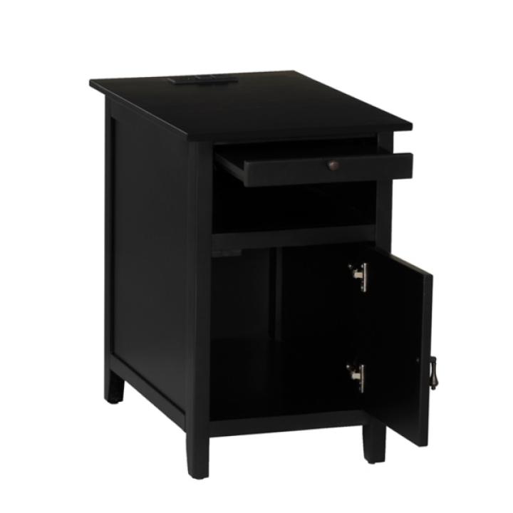 Black Wood Birkdale Charging End Table