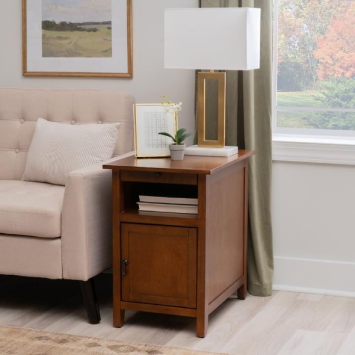 Hazelnut Wood Birkdale Charging End Table