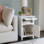 White Wood Birkdale Charging End Table