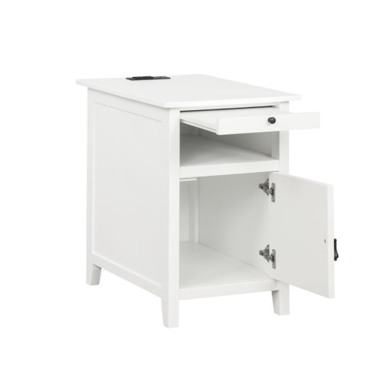 White Wood Birkdale Charging End Table