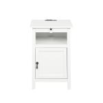 White Wood Birkdale Charging End Table