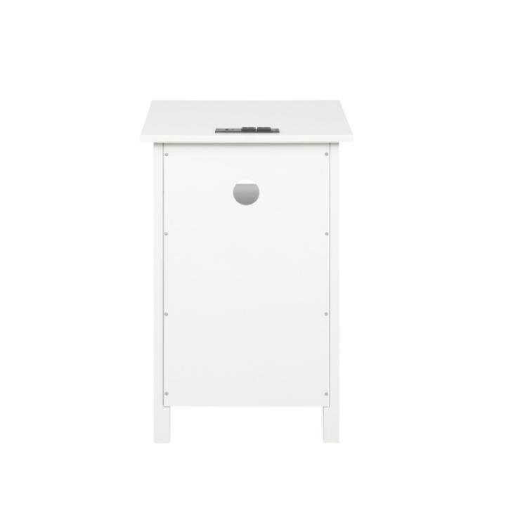 White Wood Birkdale Charging End Table