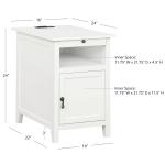 White Wood Birkdale Charging End Table