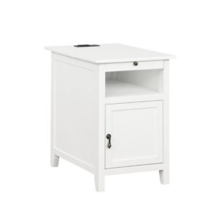 White Wood Birkdale Charging End Table