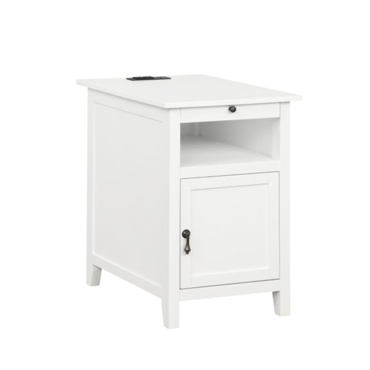 White Wood Birkdale Charging End Table