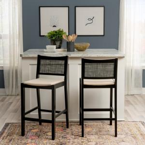 Black Cane Bauer Bar Stools, Set of 2