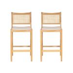 Natural Cane Bauer Bar Stools, Set of 2