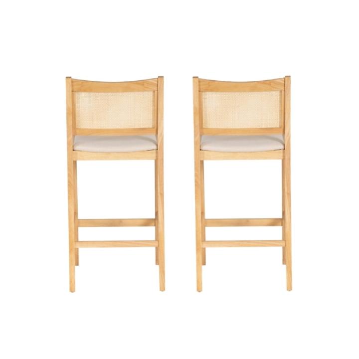 Natural Cane Bauer Bar Stools, Set of 2