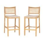Natural Cane Bauer Bar Stools, Set of 2