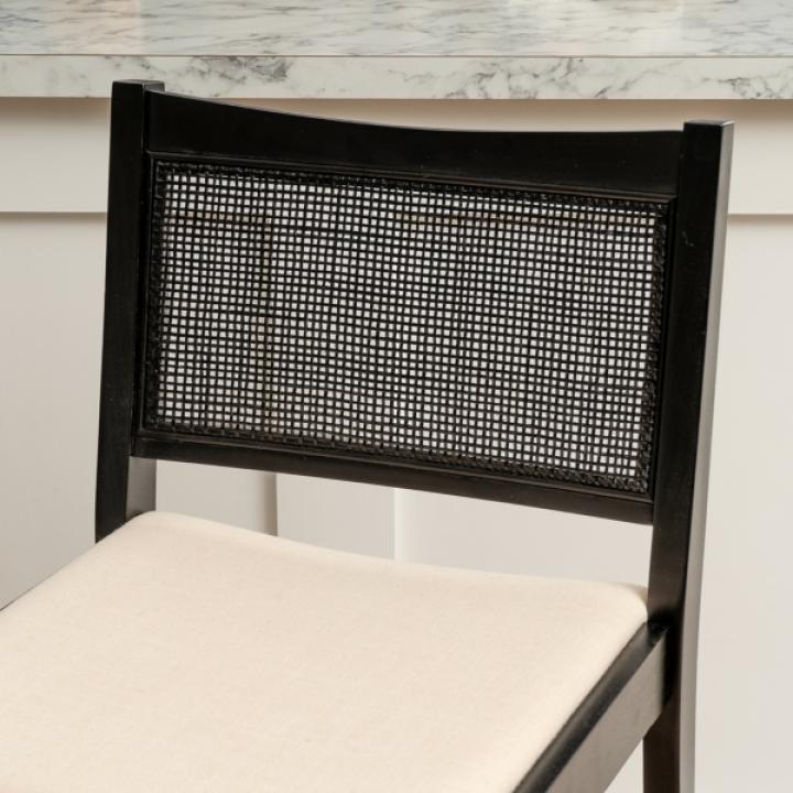 Black Cane Bauer Counter Stools, Set of 2