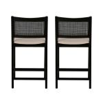 Black Cane Bauer Counter Stools, Set of 2