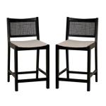 Black Cane Bauer Counter Stools, Set of 2