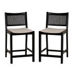 Black Cane Bauer Counter Stools, Set of 2