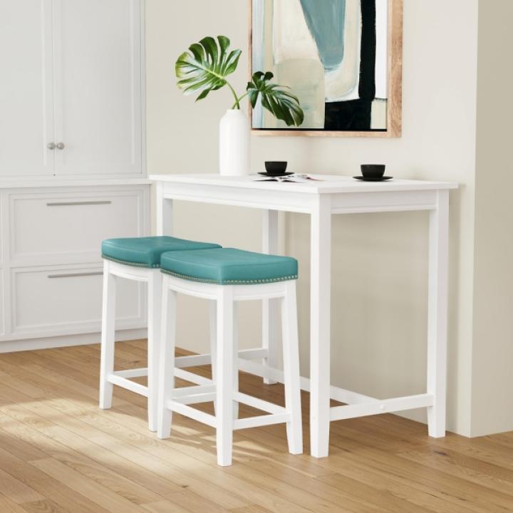 Teal Faux Leather Claridge 3-pc. Counter Set