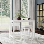 White Faux Leather Claridge 3-pc. Counter Set