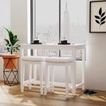 White Faux Leather Claridge 3-pc. Counter Set