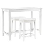 White Faux Leather Claridge 3-pc. Counter Set