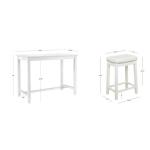 White Faux Leather Claridge 3-pc. Counter Set