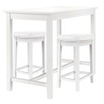 White Faux Leather Claridge 3-pc. Counter Set