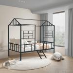 Black Metal House Twin Loft Bed