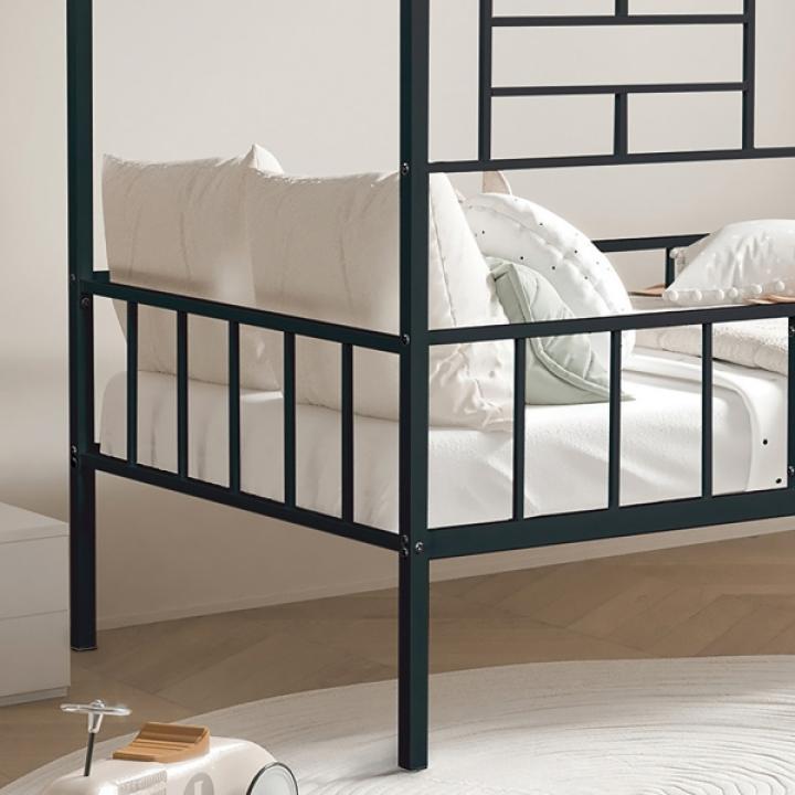 Black Metal House Twin Loft Bed